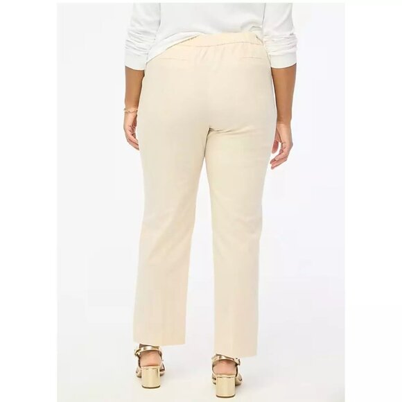JCrew Factory Linen Cotton Elastic Back Sailor Pant Ivory Sz 24 NWT - Picture 3 of 7